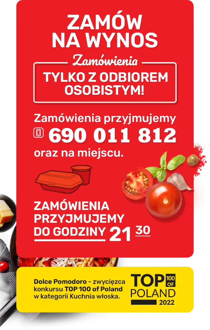 Restauracja Dolce Pomodoro w Gdańsku, Kuchnia włoska